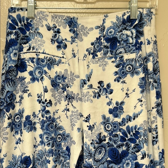 Anthropologie Blue Floral Pants - Picture 2 of 3